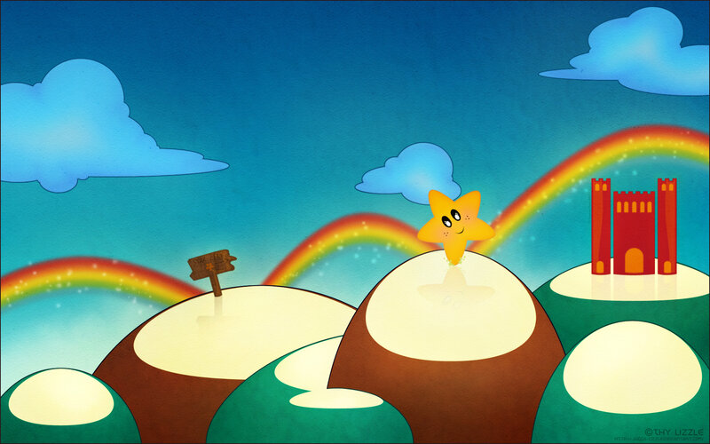 Star on a rainbow hill