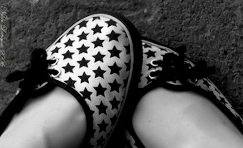 star-patterned shoes