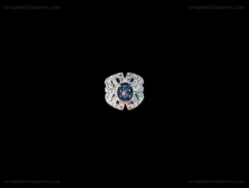 Star sapphire and diamond ring