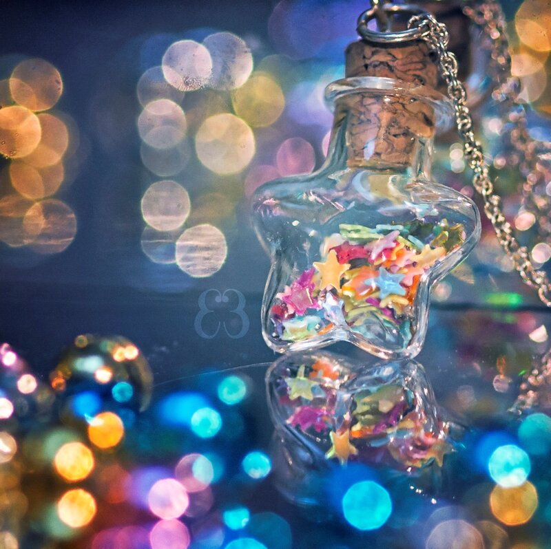 Star-shaped Bottle Necklace — Blue