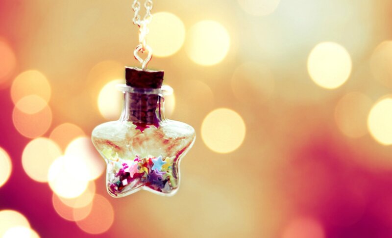 Star-shaped Bottle Pendant — Gold
