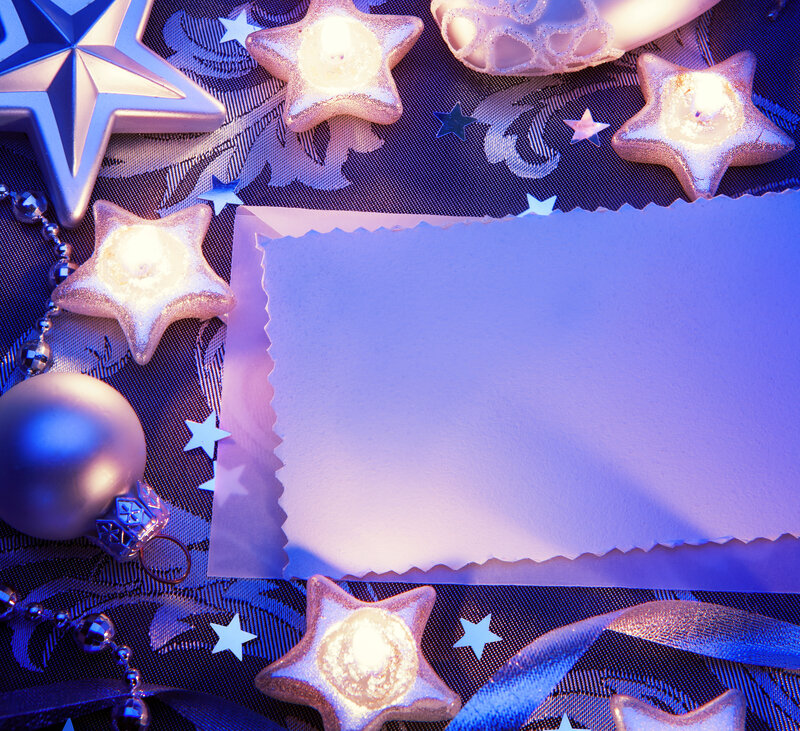 Star-shaped Candles — Blue, Festive, Night