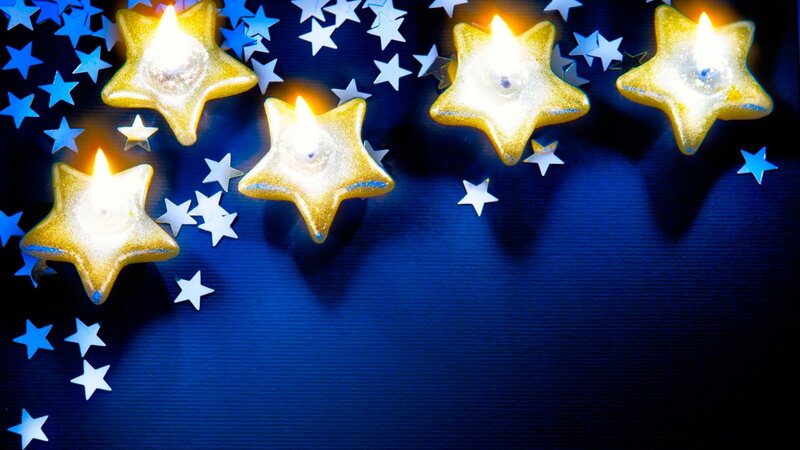 Star-shaped Candles — Blue, Festive