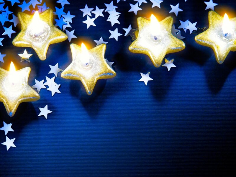 Star-shaped Candles — Blue