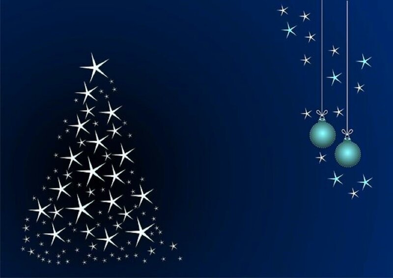 Star-shaped Christmas Tree — Blue, Festive, Night