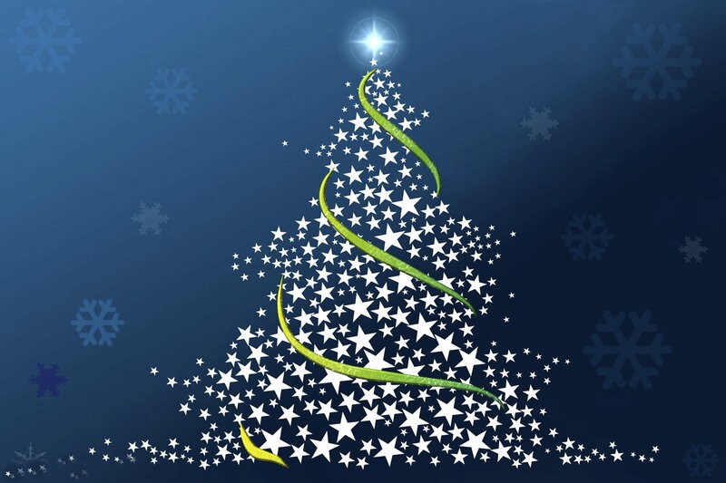 Star-shaped Christmas Tree — Blue, Festive