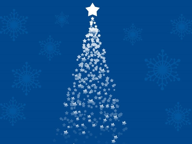 Star-shaped Christmas Tree — Blue, Festive, Winter