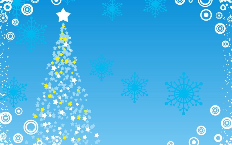 Star-shaped Christmas Tree — Blue, Festive, Winter, Vector Art