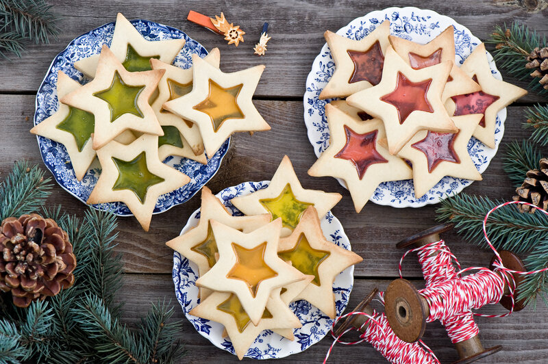 Star-shaped Cookies — Blue, Festive, Winter