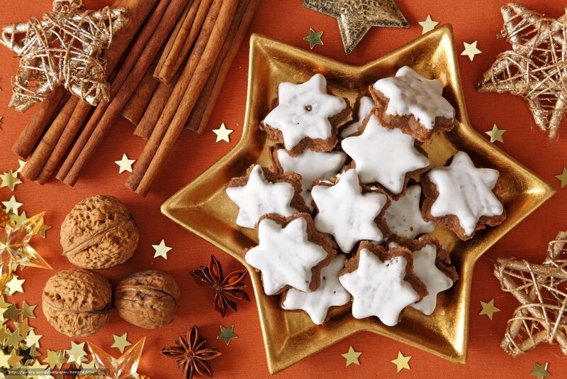 Star-shaped Cookies — Gold, Festive, Winter