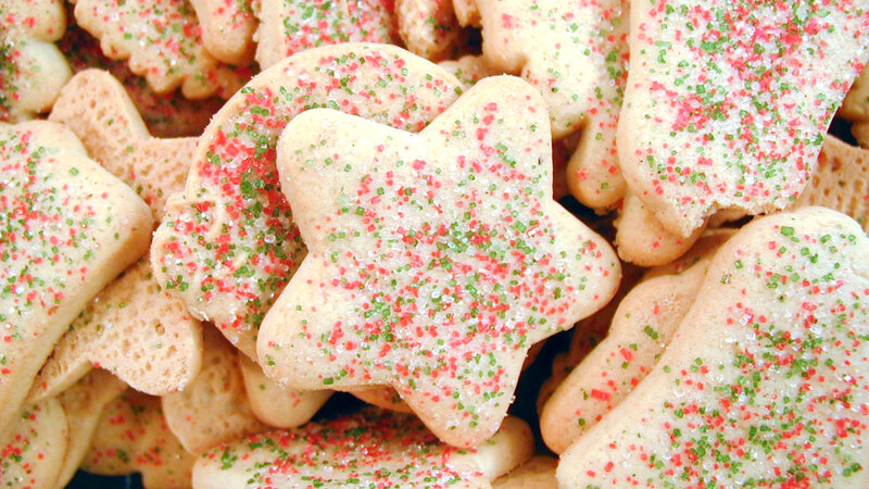 Star-shaped Cookies — White, Festive, Photograph, Sprinkles
