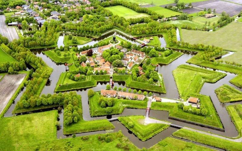 Star-shaped fortress in Netherlands