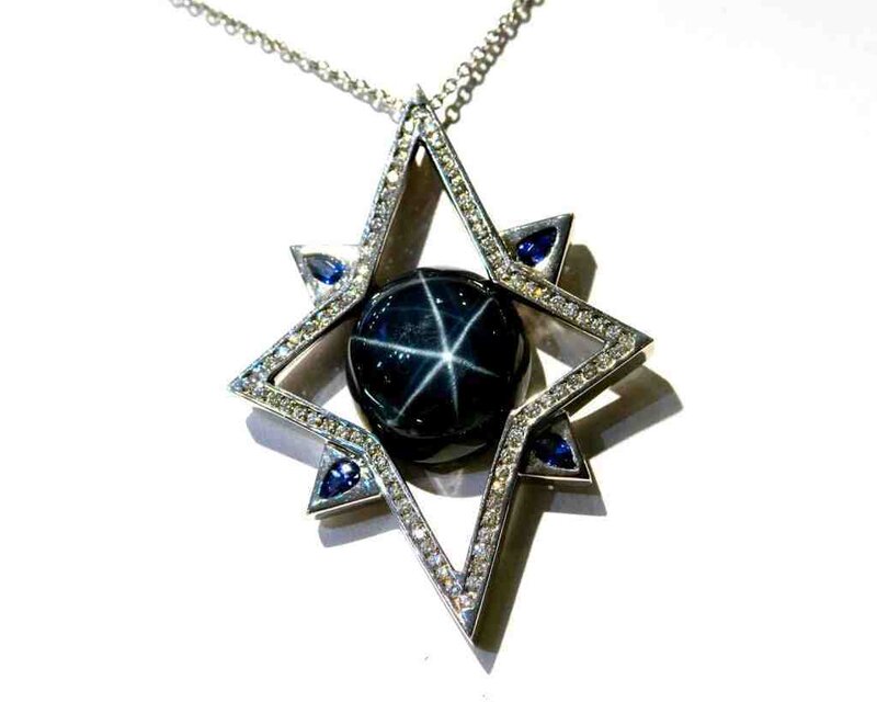 Star-shaped gemstone pendant