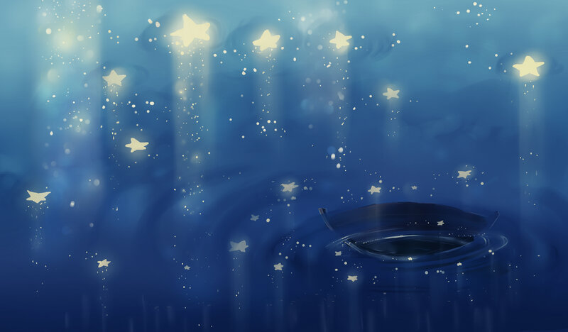 Star-shaped Lights Underwater
