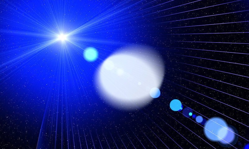 Star System with Planets — Blue