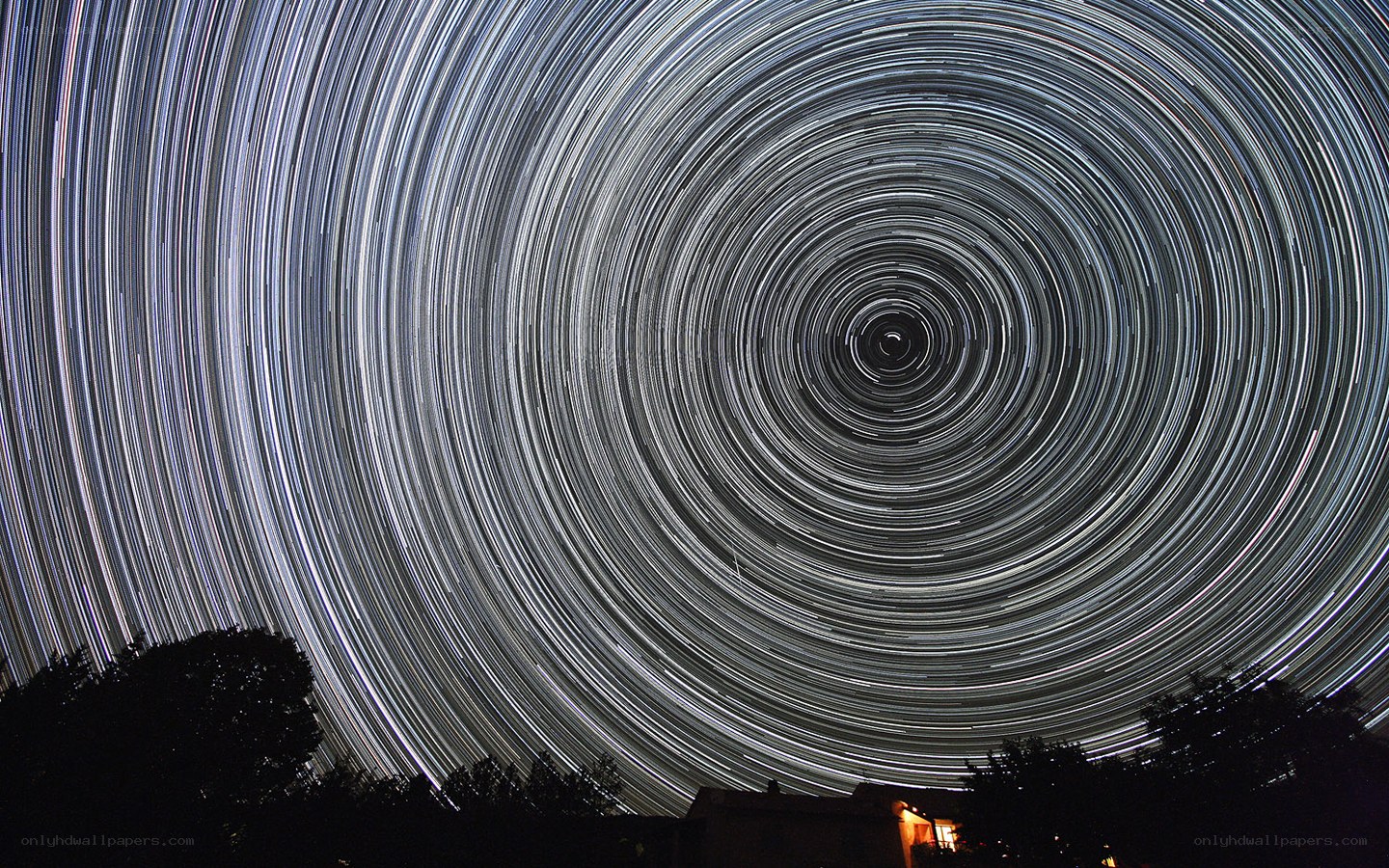 Star trails circling Polaris