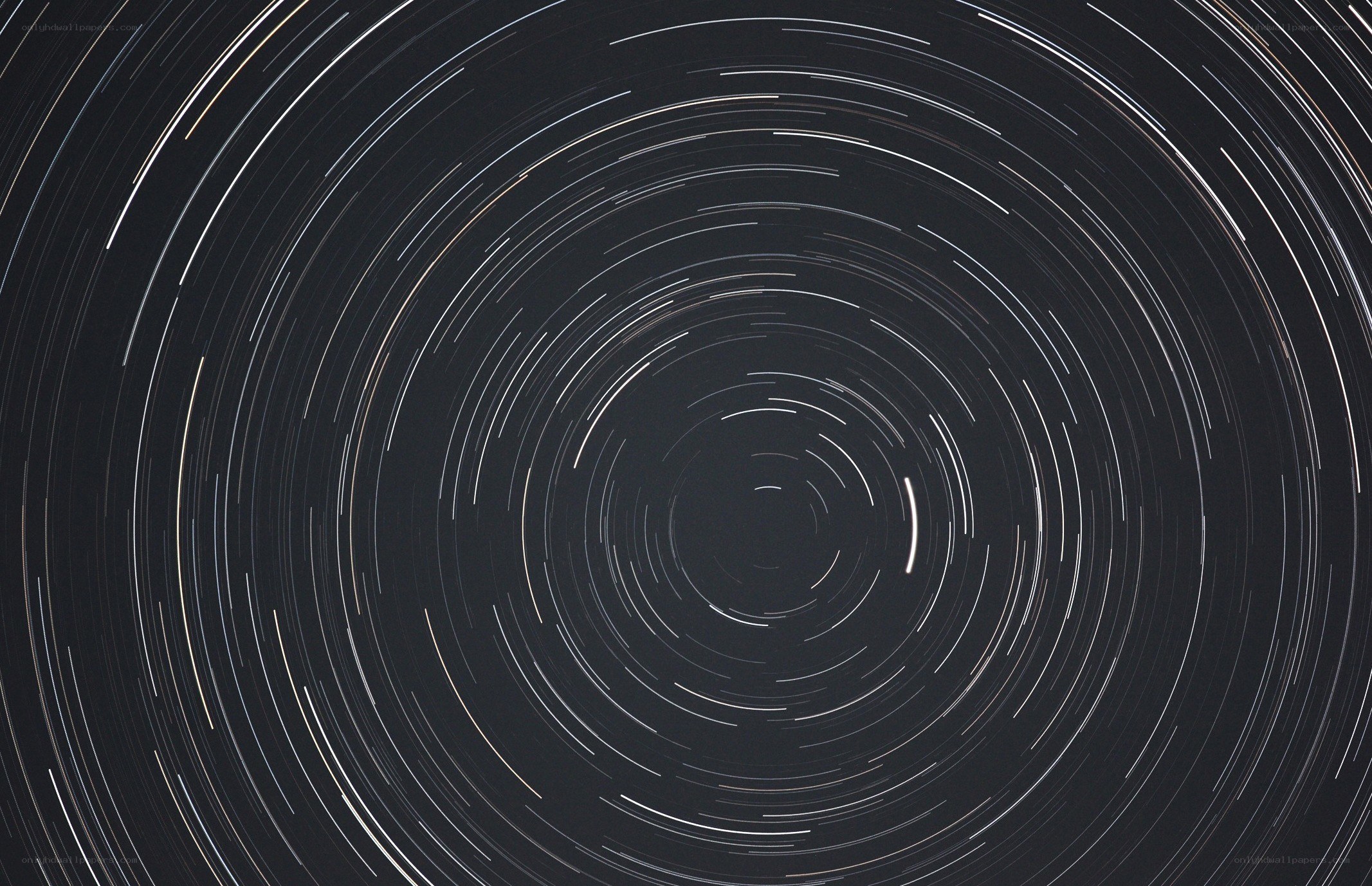 Star trails in circular pattern