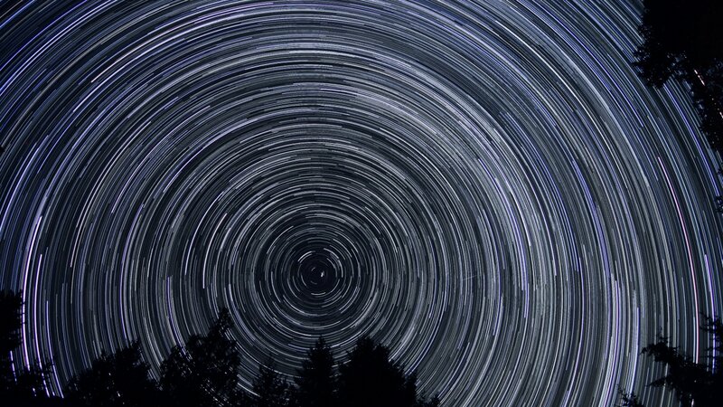 star trails in night sky