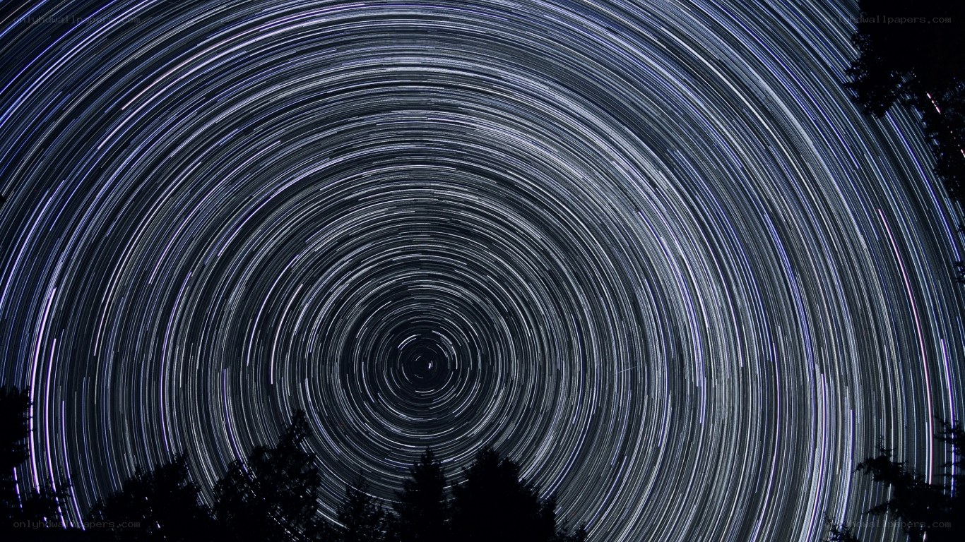 star trails in night sky