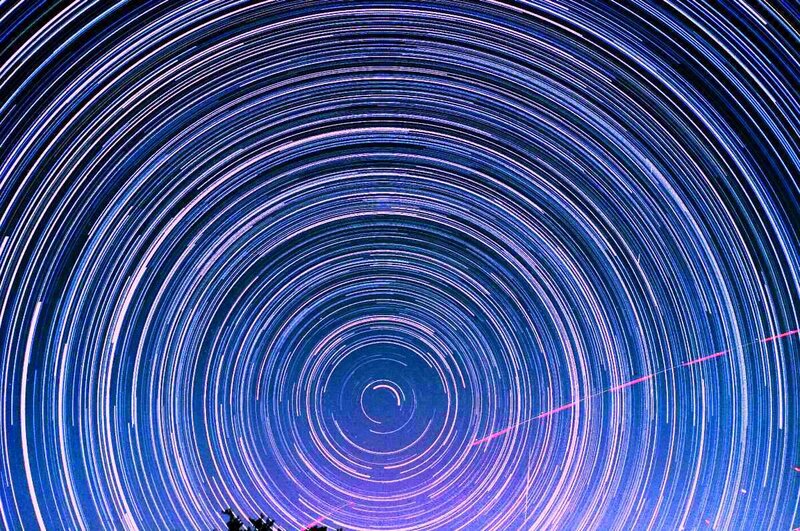 star trails in night sky