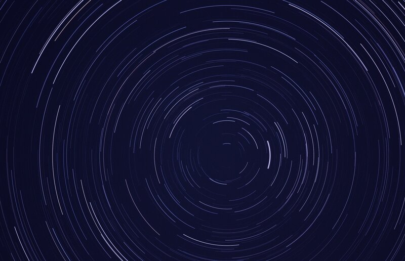 Star Trails in Night Sky — Blue, Serene, Photograph, Stars, Black