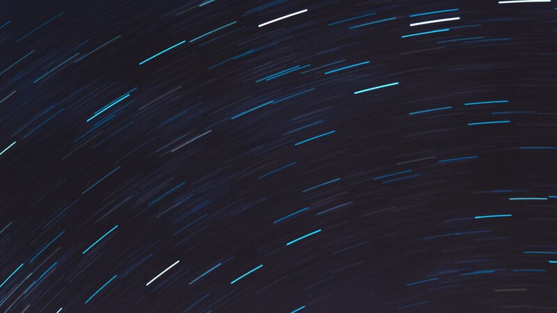 Star Trails in Night Sky — Blue, Serene, Photograph, Stars, Night Sky