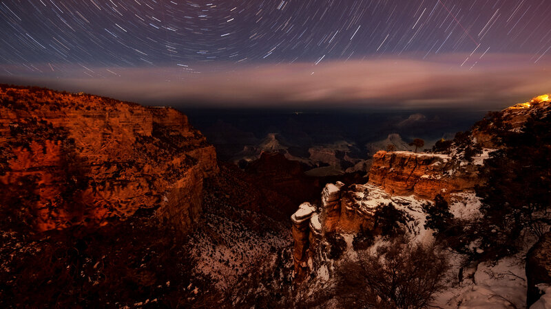 Star Trails over Canyon