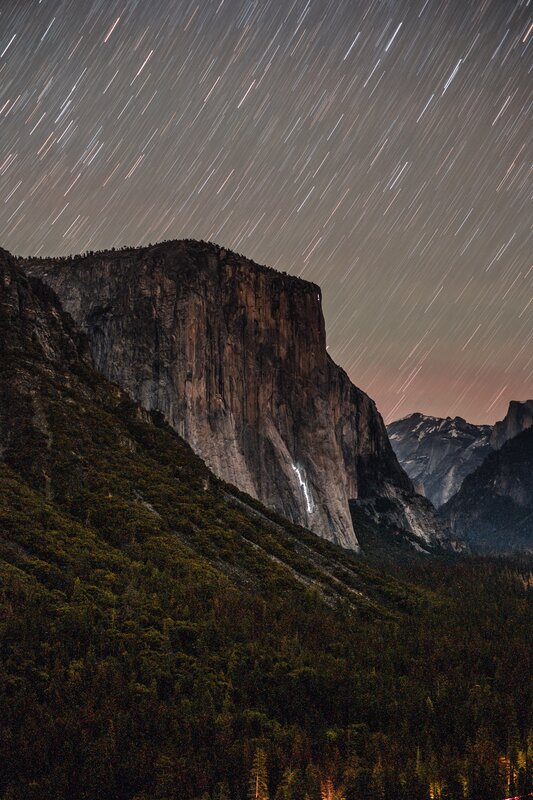 Star Trails over Cliff