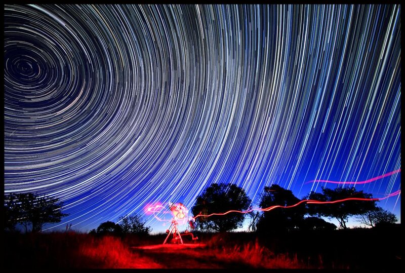 Star Trails over Field