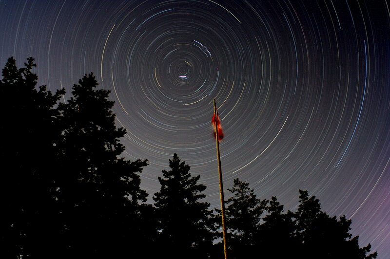 Star Trails over Flag
