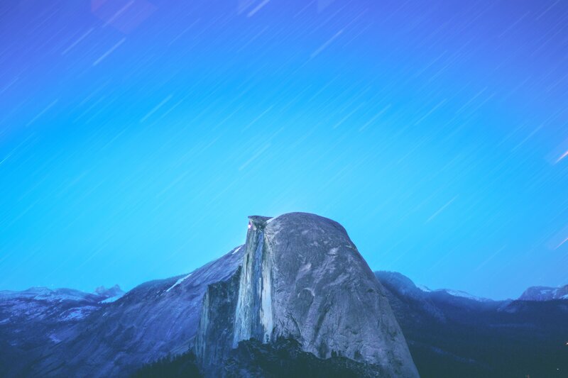 Star trails over Half Dome