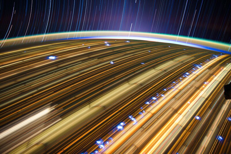 Star Trails over Highway