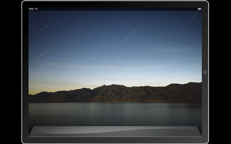 Star Trails over Lake — Blue