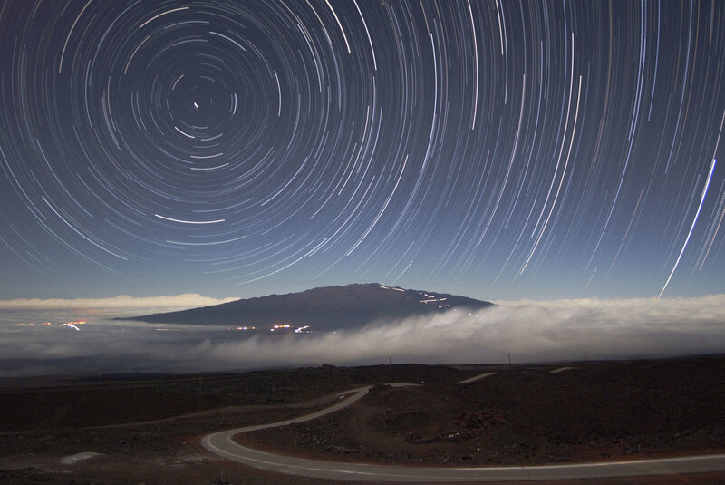 Star trails over Mauna Kea