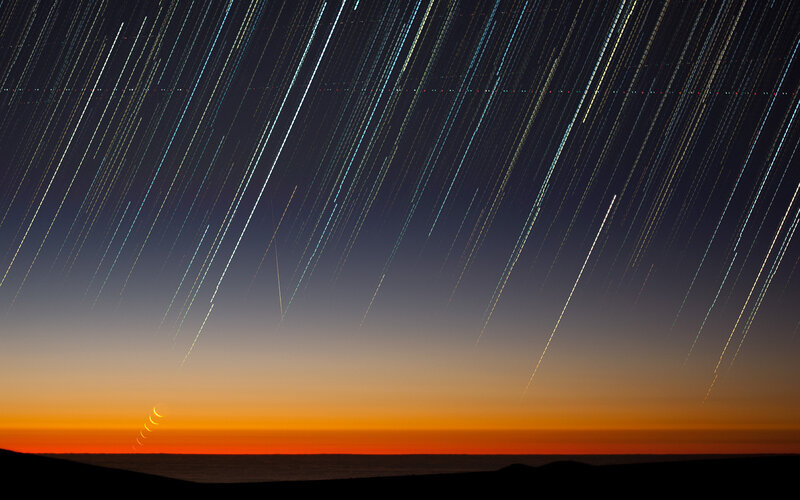 Star Trails over Ocean