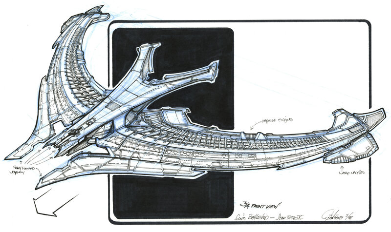 Star Trek battlecruiser concept art
