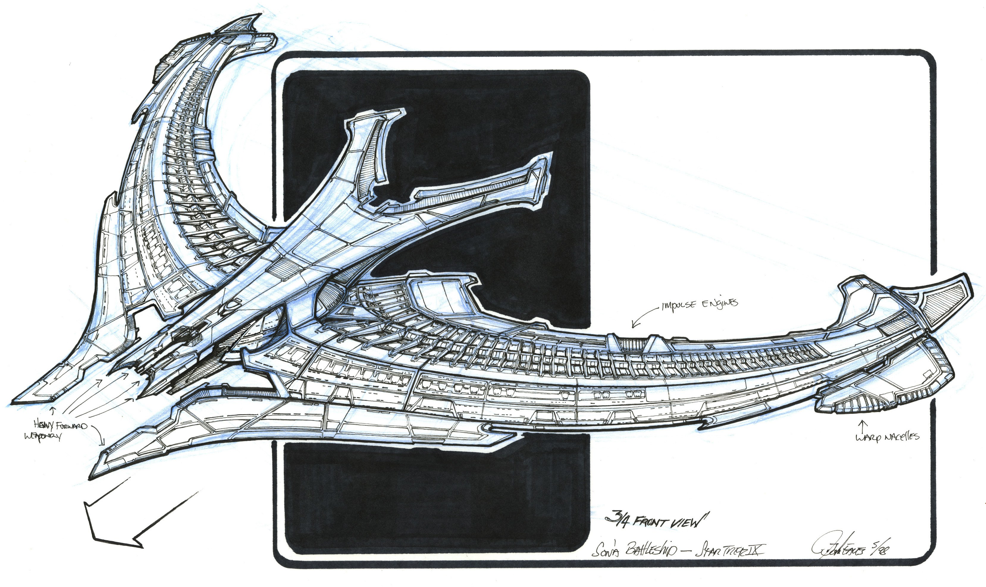 Star Trek battlecruiser concept art