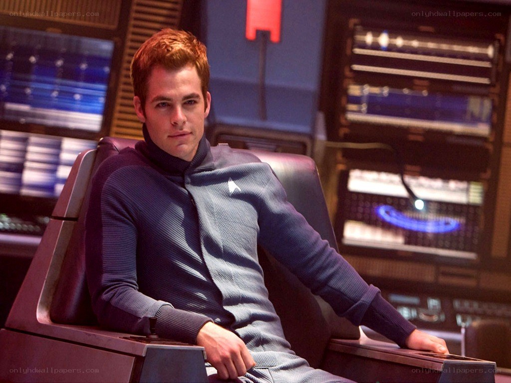 Star Trek character in command chair