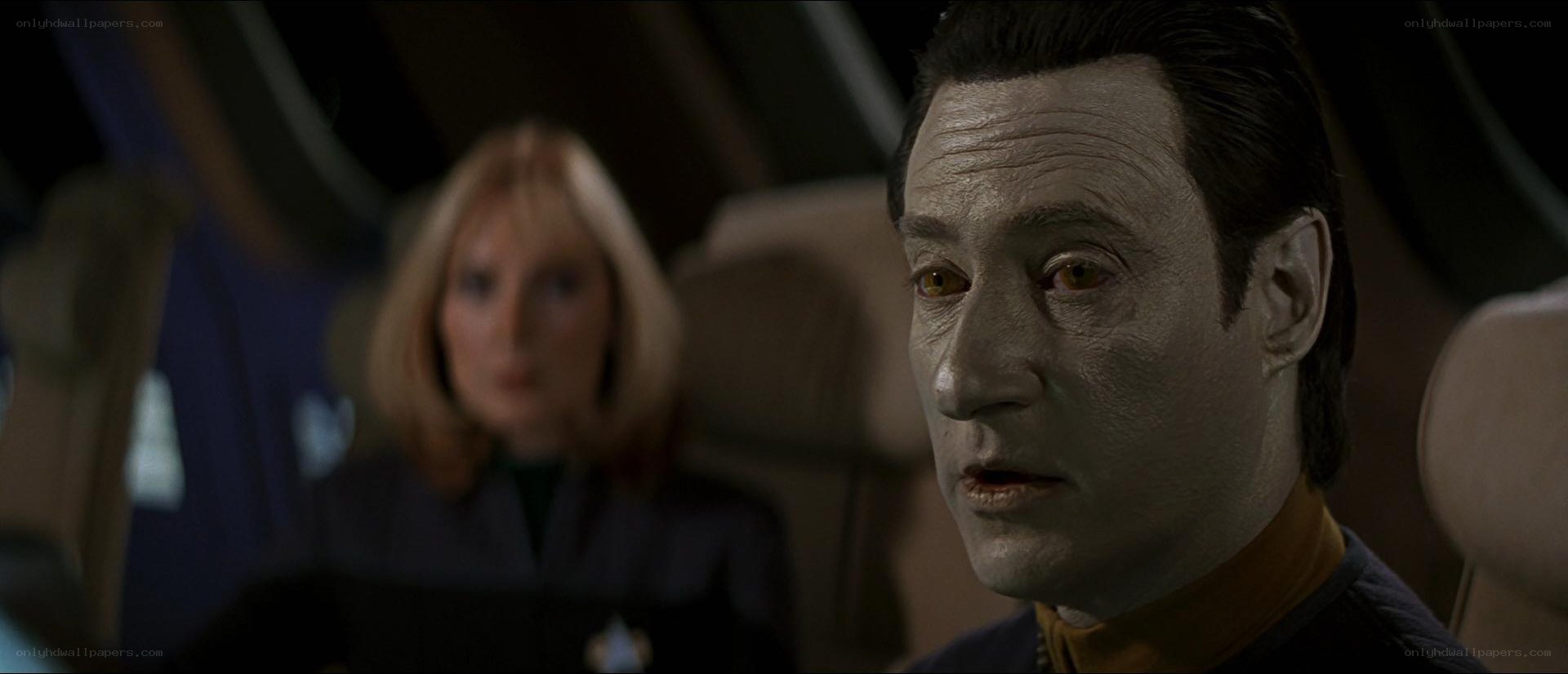 Star Trek character in shuttle