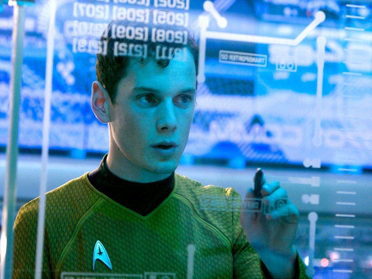 Star Trek character on bridge