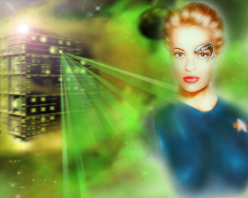 Star Trek character with green energy