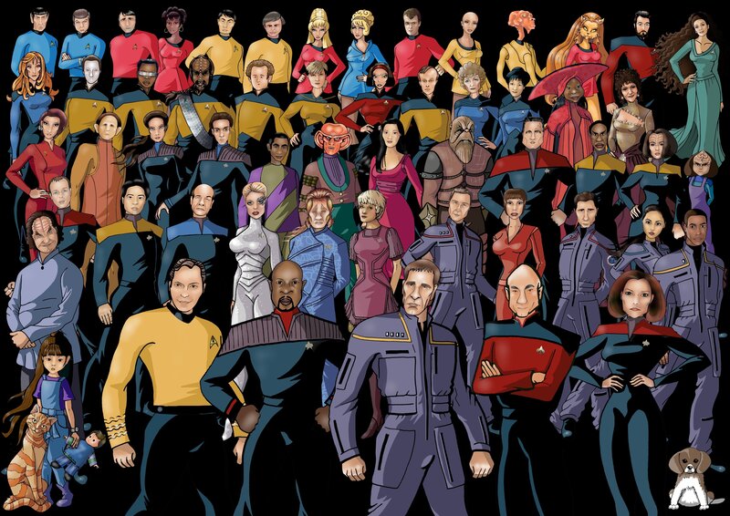 Star Trek characters collage