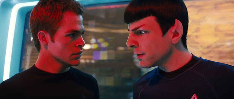 Star Trek characters in a tense moment