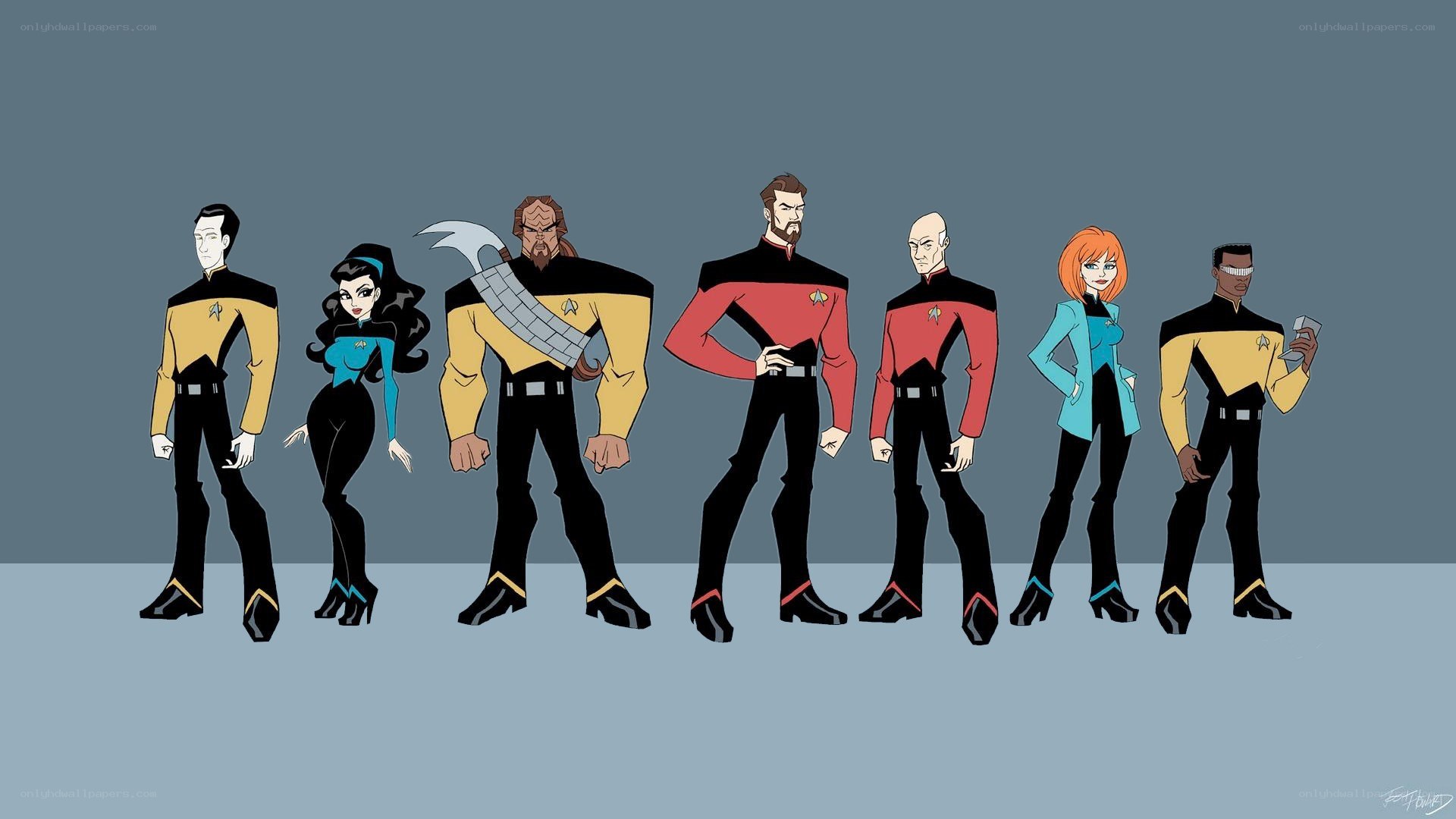 Star Trek characters in uniform