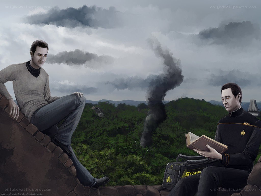 Star Trek characters on a hill