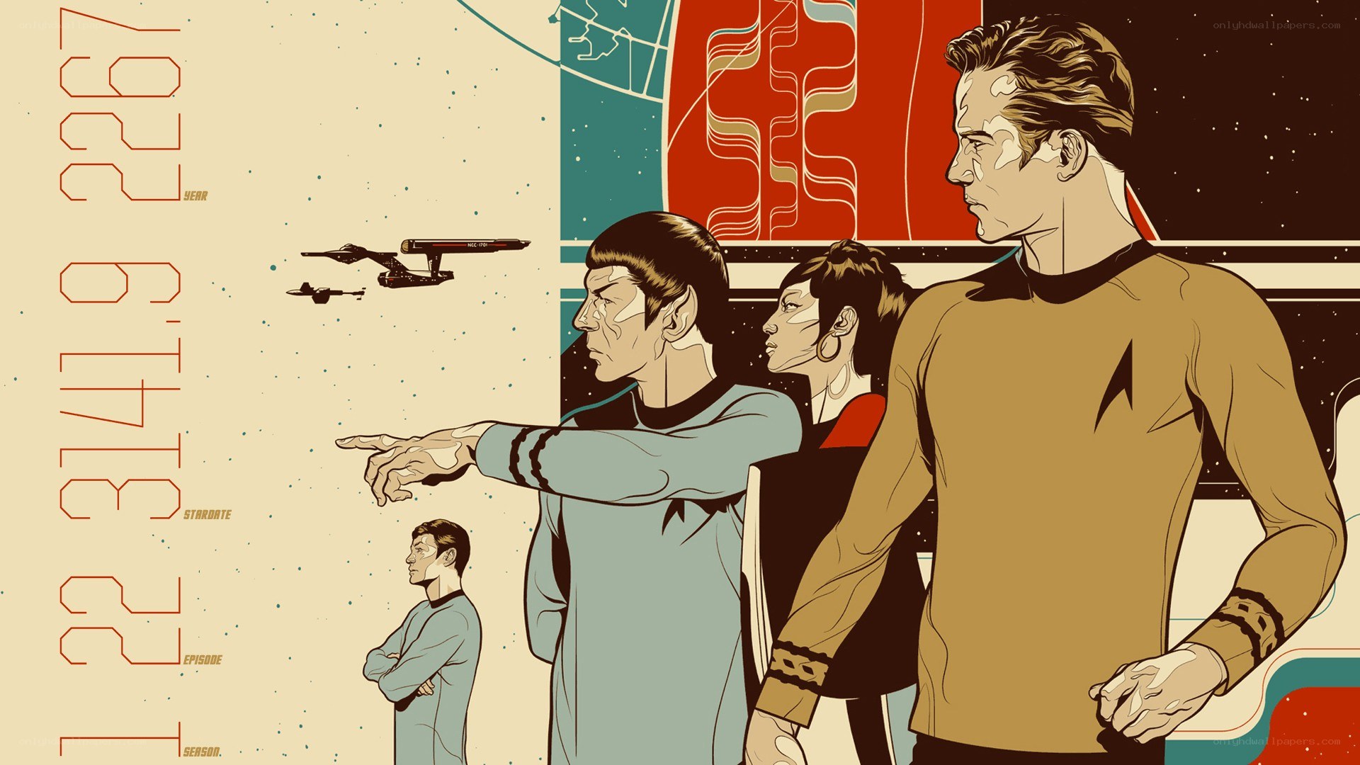 Star Trek crew illustration