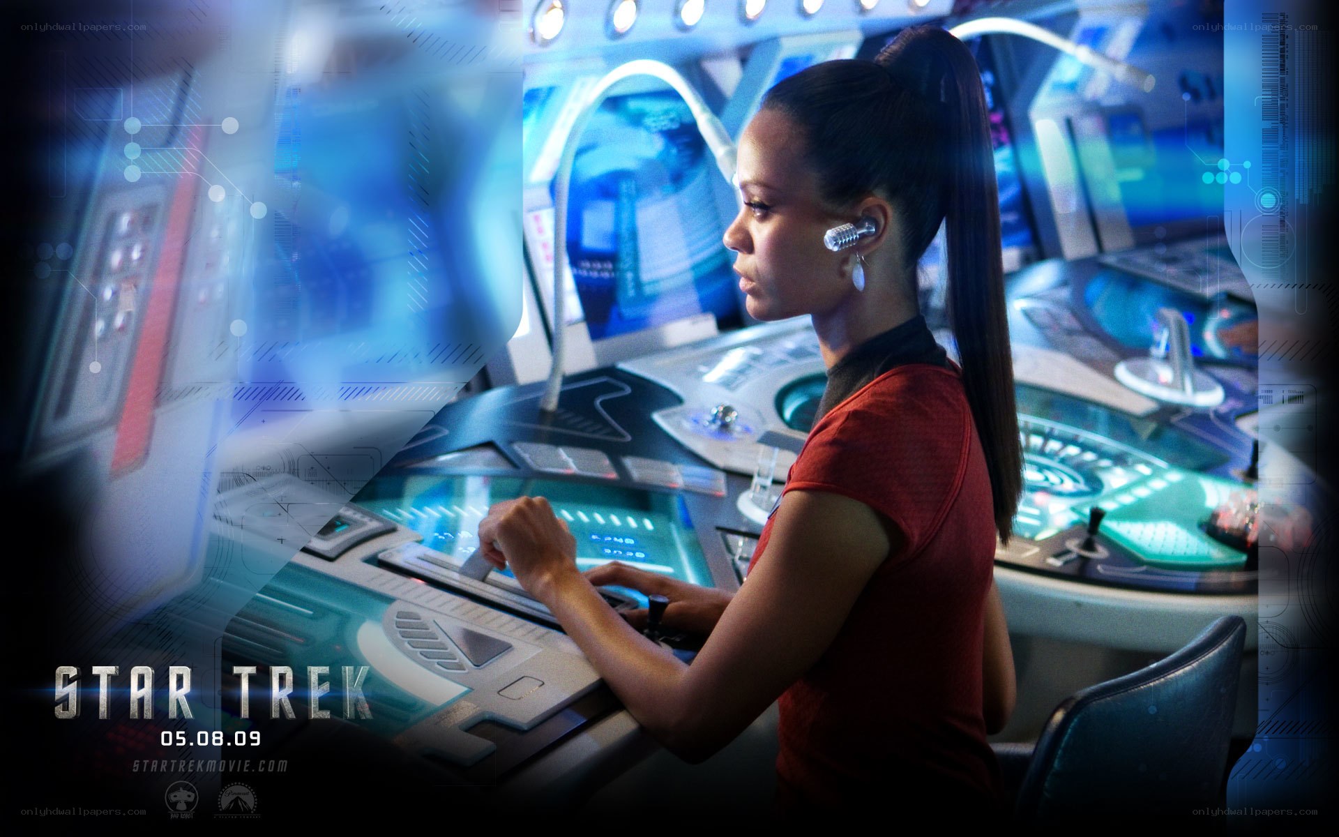 Star Trek crew member at console