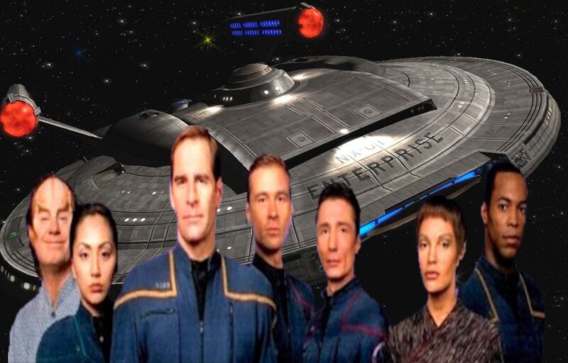 Star Trek Crew Members — Blue, Dramatic, Night, Digital Art