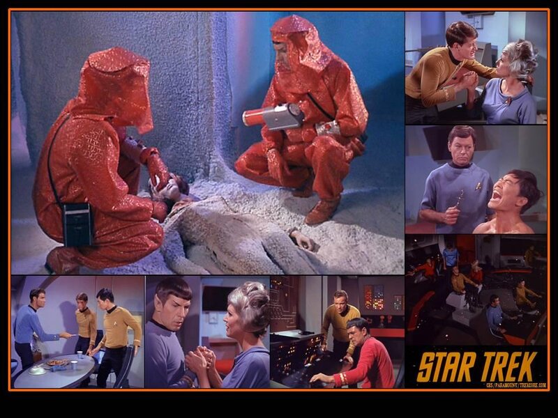 Star Trek Crew Members — Blue, Dramatic, Photograph, Red Alien Suits