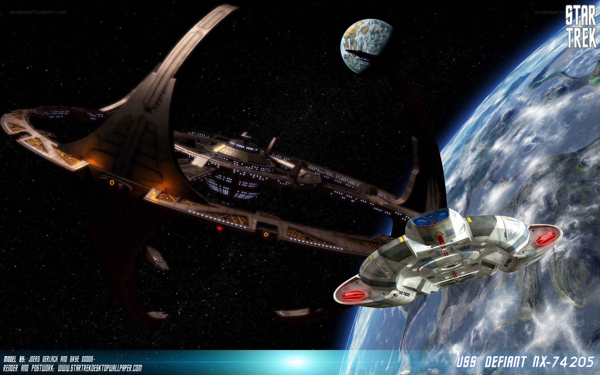 Star Trek Defiant in orbit